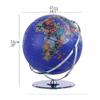 HRTC World Globe 16.5in World Globe Led Light Large Lighting with Silver Stand Antique Globe for Teaching Office Supplies Decorative Globe Clear Text Marking view 2