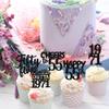 30PCS Black 55th Birthday Cupcake Toppers Glitter Fifty Five Happy 55 Straight Outta 1971 Cupcake Picks for Cheers to 55 Years 55th Birthday Anniversary Party Cake Decorations Supplies view 3