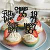 30PCS Black 55th Birthday Cupcake Toppers Glitter Fifty Five Happy 55 Straight Outta 1971 Cupcake Picks for Cheers to 55 Years 55th Birthday Anniversary Party Cake Decorations Supplies view 4