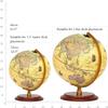 HRTC World Globe World Globe Wooden Base Illuminated Globe 12.5 Inch Retro Tabletop Rotating Earth Geography Globe Kids Decorative Globe Clear Text Marking view 2