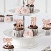 30PCS 25th Birthday Cupcake Toppers Glitter Twenty Five Happy 25 Straight Outta 2001 Cupcake Picks for Cheers to 25 Years 25th Birthday Anniversary Party Cake Decorations Supplies Rose Gold view 4