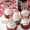 30PCS 40th Birthday Cupcake Toppers Glitter Forty Happy 40th Straight Outta 1986 Cupcake Picks for Cheers to 40 Years Birthday Wedding Anniversary Party Decorations Supplies Rose Gold view 4