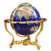 World Globe World Globe 17.7 Inch Height 12.9 Inch Diameter Natural Gemstone with Zinc Alloy Stand Globe Handmade Vintage Globe Clear Text Marking view 1