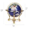 World Globe World Globe 17.7 Inch Height 12.9 Inch Diameter Natural Gemstone with Zinc Alloy Stand Globe Handmade Vintage Globe Clear Text Marking view 2