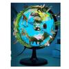 HRTC World Globe 7.8 Inch World Globe Blue Ocean Globe with Black Base Lighted World Map Kids Smart Globe Office Decoration Globe Clear Text Marking view 1