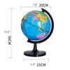 HRTC World Globe 7.8 Inch World Globe Blue Ocean Globe with Black Base Lighted World Map Kids Smart Globe Office Decoration Globe Clear Text Marking view 2