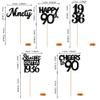 30PCS Black 90th Birthday Cupcake Toppers Glitter Nighty 90 Fabulous Happy 90 Straight Outta 1936 Cupcake Picks for 90th Birthday Anniversary Party Cake Decorations Supplies view 2