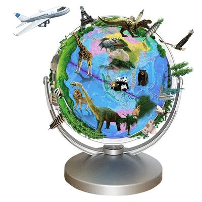 HRTC World Globe World Globe Ar Educational Globes Metal Stand Smart Globes for Office Decoration Kids Learning Interactive Globe 11in Clear Text Marking