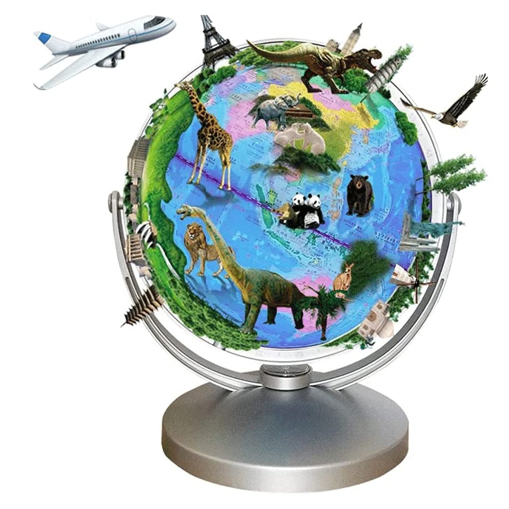 HRTC World Globe World Globe Ar Educational Globes Metal Stand Smart Globes for Office Decoration Kids Learning Interactive Globe 11in Clear Text Marking