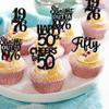 30PCS Black 50th Birthday Cupcake Toppers Glitter Fifty Happy 50th Straight Outta 1976 Cupcake Picks for Cheers to 50 Years Birthday Wedding Anniversary Party Cake Decorations Supplies view 3