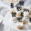 30PCS Black 50th Birthday Cupcake Toppers Glitter Fifty Happy 50th Straight Outta 1976 Cupcake Picks for Cheers to 50 Years Birthday Wedding Anniversary Party Cake Decorations Supplies view 4