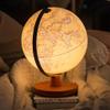 HRTC World Globe Newest Globe Lighted Led Antique World Globe with Wooden Stand 3 Sizes Educational World Map Kids Office Decoration Globe Clear Text Marking view 3