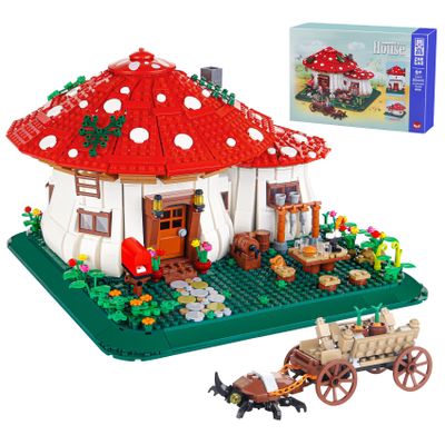 Bibilock 2233PCS Mushroom House Building Blocks,Creative Ideals Treehouse Building Blocks, Best Present for 6+ Boys, Girls or Adults