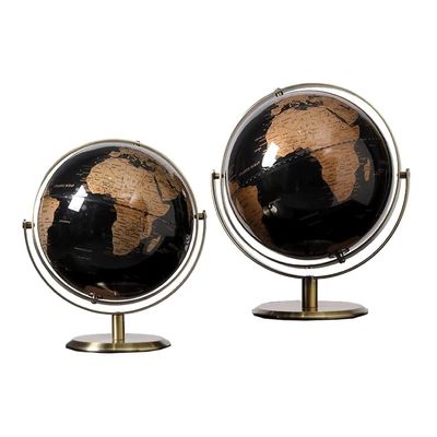 HRTC World Globe The Latest World Globe Black Ocean Globe Children's Educational Interactive Astronomy and Geography Map Globe Clear Text Marking