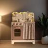 ROBOTIME Kids Play Kitchen Set - Rustic Wooden Kitchen Sets, Pretend Play Kitchen with Leaf Light String, Apron, and Groves, for Toddlers 3+ (Rustic Style) view 2