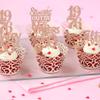 30PCS 50th Birthday Cupcake Toppers Glitter Fifty Happy 50 Straight Outta 1976 Cupcake Picks for Cheers to 50 Years 50th Birthday Wedding Anniversary Party Cake Decorations Supplies Rose Gold view 4