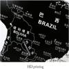 HRTC World Globe High-Definition World Globe Black and White Globe Led Lights Rotating Children's Office Decoration Wooden Base Globe Clear Text Marking view 4