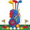 Liberry Toddler Golf Set with Putting Mat for 2 3 4 Years Old Boys Girls, Upgraded Kids Golf Cart with Unique Shoulder Strap Design, Indoor and Outdoor Golf Toys Gifts view 1
