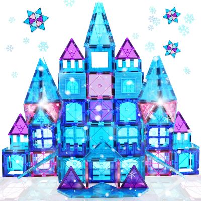 KAEILORU Magnetic Tiles 3D Kids Toys for Girl Age 4-7 Educational Magnetic Building Blocks Girl Toys Age 6-8 Princess Castle Pretend Play Toy for Kids Age 3 4-5 6 8-10 Year Old Boy Birthday Gifts