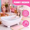 Doll Bathing Tub, Electric Water Spraying Bathtub Swimming Pool with Sprayer for Doll Bathtub with Light and Sound view 2