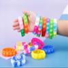 200Pcs Pop Bracelet Fidget Toy, Wearable Fidget Bracelets Push Poping Bubble Sensory Toys Stress Relief Finger Press Silicone Wristband for Kids and Adults ADHD ADD Autism Anxiety view 2