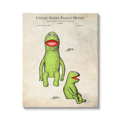 Stupell Industries Vintage Frog Character Puppet Canvas Wall Art, Design by Karl Hronek