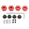 4Pcs Aluminium Alloy 12mm Diameter,RC Wheel Hub, 12mm RC Wheel Hex Hub Extension, 5.5mm 7mm Hex Drive Adapter Thickness Accessory Set Kit for Traxxas 1/10 Slash (Red), RC Wheel Hub RC Hex Wheel view 1