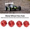 4Pcs Aluminium Alloy 12mm Diameter,RC Wheel Hub, 12mm RC Wheel Hex Hub Extension, 5.5mm 7mm Hex Drive Adapter Thickness Accessory Set Kit for Traxxas 1/10 Slash (Red), RC Wheel Hub RC Hex Wheel view 3