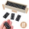 Hungdao 24 Pack Mini Dominos Set for Adults Bulk Double 6 Dominoes 28 Tiles Wooden Miniature Board Games Party Favor Travel Family Games with Wood Case Operation Christmas Item Gifts view 2