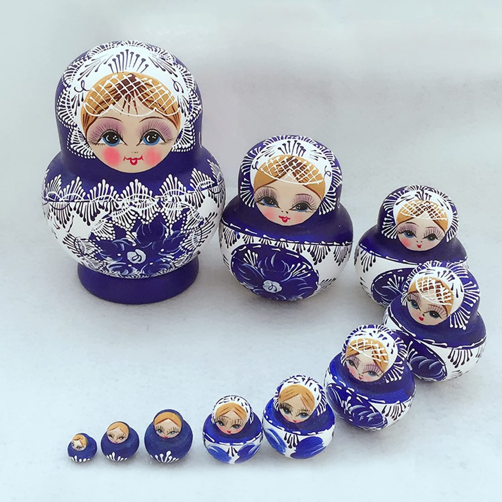 cdar Russian Nesting Dolls Matryoshka Wooden Handmade Toy Craft Home Decor Beautiful and Practical