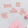 Gyufise 30Pcs 21st Birthday Cupcake Toppers Hello 21 Cupcake Picks 2005 Cupcake Topper for Happy 21st Birthday Anniversary Party Cake Decorations Supplies Rose Gold view 3