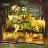 Yuzhen DIY Miniature Dollhouse with Furniture and LED Lights, Japanese Style Wooden Mini-House Includes Dustcover and Music Movement, Collectibles for Hobbies view 2