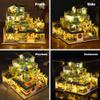 Yuzhen DIY Miniature Dollhouse with Furniture and LED Lights, Japanese Style Wooden Mini-House Includes Dustcover and Music Movement, Collectibles for Hobbies view 3