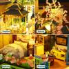 Yuzhen DIY Miniature Dollhouse with Furniture and LED Lights, Japanese Style Wooden Mini-House Includes Dustcover and Music Movement, Collectibles for Hobbies view 4