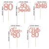 Gyufise 30Pcs 80th Birthday Cupcake Toppers 80 Fabulous Cupcake Picks Cheers to 80 1946 Cake Decorations for Happy 80th Birthday Wedding Anniversary Party Decoration Supplies Rose Gold view 2