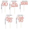 Gyufise 30Pcs 90th Birthday Cupcake Toppers 90 Fabulous Cupcake Picks Cheers to 90 1935 Cake Decorations for Happy 90th Birthday Wedding Anniversary Party Decoration Supplies Rose Gold view 2