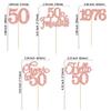Gyufise 30Pcs 50th Birthday Cupcake Toppers 50 Fabulous Cupcake Picks Cheers to 50 1976 Cake Decorations for Happy 50th Birthday Wedding Anniversary Party Decoration Supplies Rose Gold view 2