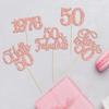 Gyufise 30Pcs 50th Birthday Cupcake Toppers 50 Fabulous Cupcake Picks Cheers to 50 1976 Cake Decorations for Happy 50th Birthday Wedding Anniversary Party Decoration Supplies Rose Gold view 3