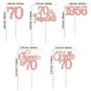 Gyufise 30Pcs 70th Birthday Cupcake Toppers 70 Fabulous Cupcake Picks Cheers to 70 1956 Cake Decorations for Happy 70th Birthday Wedding Anniversary Party Decoration Supplies Rose Gold view 2