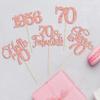 Gyufise 30Pcs 70th Birthday Cupcake Toppers 70 Fabulous Cupcake Picks Cheers to 70 1956 Cake Decorations for Happy 70th Birthday Wedding Anniversary Party Decoration Supplies Rose Gold view 3