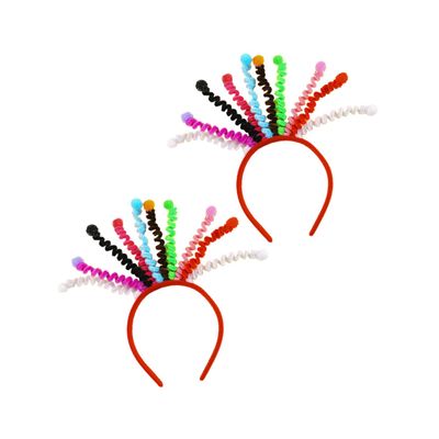 Abaodam Funny Spring Balls Headband for Girls - Colorful Lightweight Hair Hoops Party Prop for Cosplay Festival and Photo Accessories