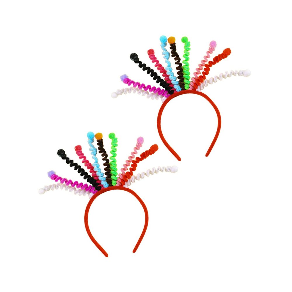 Abaodam Funny Spring Balls Headband for Girls - Colorful Lightweight Hair Hoops Party Prop for Cosplay Festival and Photo Accessories