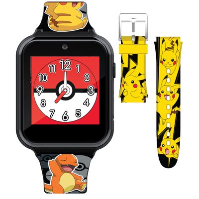 Pokmon Interactive Kids Smartwatch with Touchscreen, Interchangeable Pikachu & Friends Straps, Built-in Camera, Alarm, Stopwatch, Calculator, and 10 Watch Faces - Fits Wrists 5.5"-8"