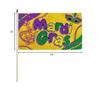Mardi Gras Beads 12x18 Stick Flags - One Dozen Pack - Mardi Gras Beads Flags Pack of 12 view 3