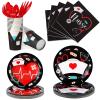 Yisong 168 Pcs Nurse Graduation Party Decorations, Doctor Medical Birthday Tableware Set 24 Guests Dinner Dessert Plates Cups Napkins for Doctors Day Nursing School Office Party Supplies(Black) view 1