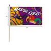 Mardi Gras Party 12x18 Stick Flags - One Dozen Pack - Mardi Gras Party Flags Pack of 12 view 3