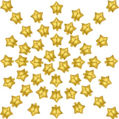 100Pcs 5'' Star Foil Balloons Five-Pointed Star Shape Balloons for Birthday Party Wedding Baby Shower, Gender Reveal, birthday or Engagement Party Decoration (Gold)