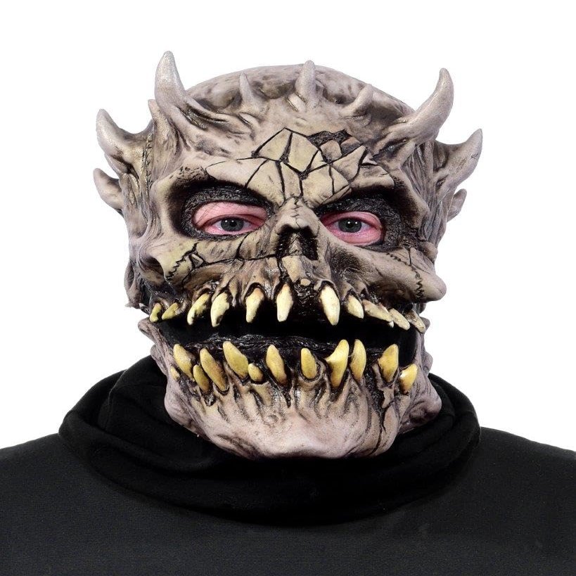 Zagone King of the Devils Skeleton Latex Mask Scary Skull Face with Moving Jaw, Realistic Halloween Mask for Adults