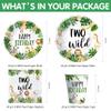 HIPVVILD Jungle Animal Theme Two Wild Birthday Plates And Napkins Party Supplies - Safari Party Decorations For 2-Year-Old Birthday, Plate, Cup, Napkin | Serve 24 view 2