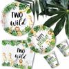 HIPVVILD Jungle Animal Theme Two Wild Birthday Plates And Napkins Party Supplies - Safari Party Decorations For 2-Year-Old Birthday, Plate, Cup, Napkin | Serve 24 view 4